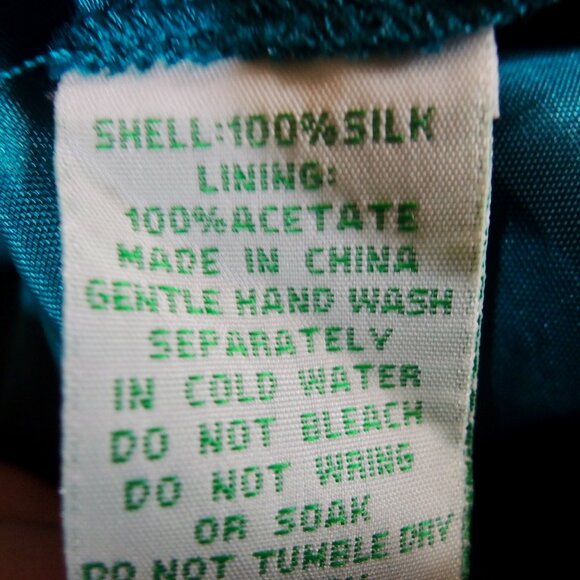 Anthro Lil Blue & Peach Caballo Falls 100% Silk Dress 4 - Picture 14 of 14